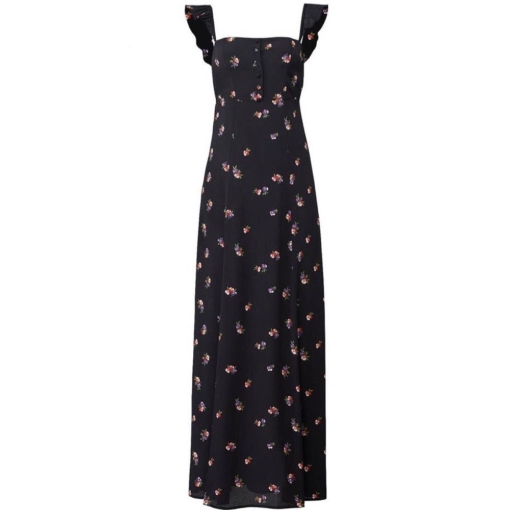 Flynn Skye Black Raining Jasmine Bardot Square Neck Sleeveless Casual Maxi Dress - Picture 9 of 15